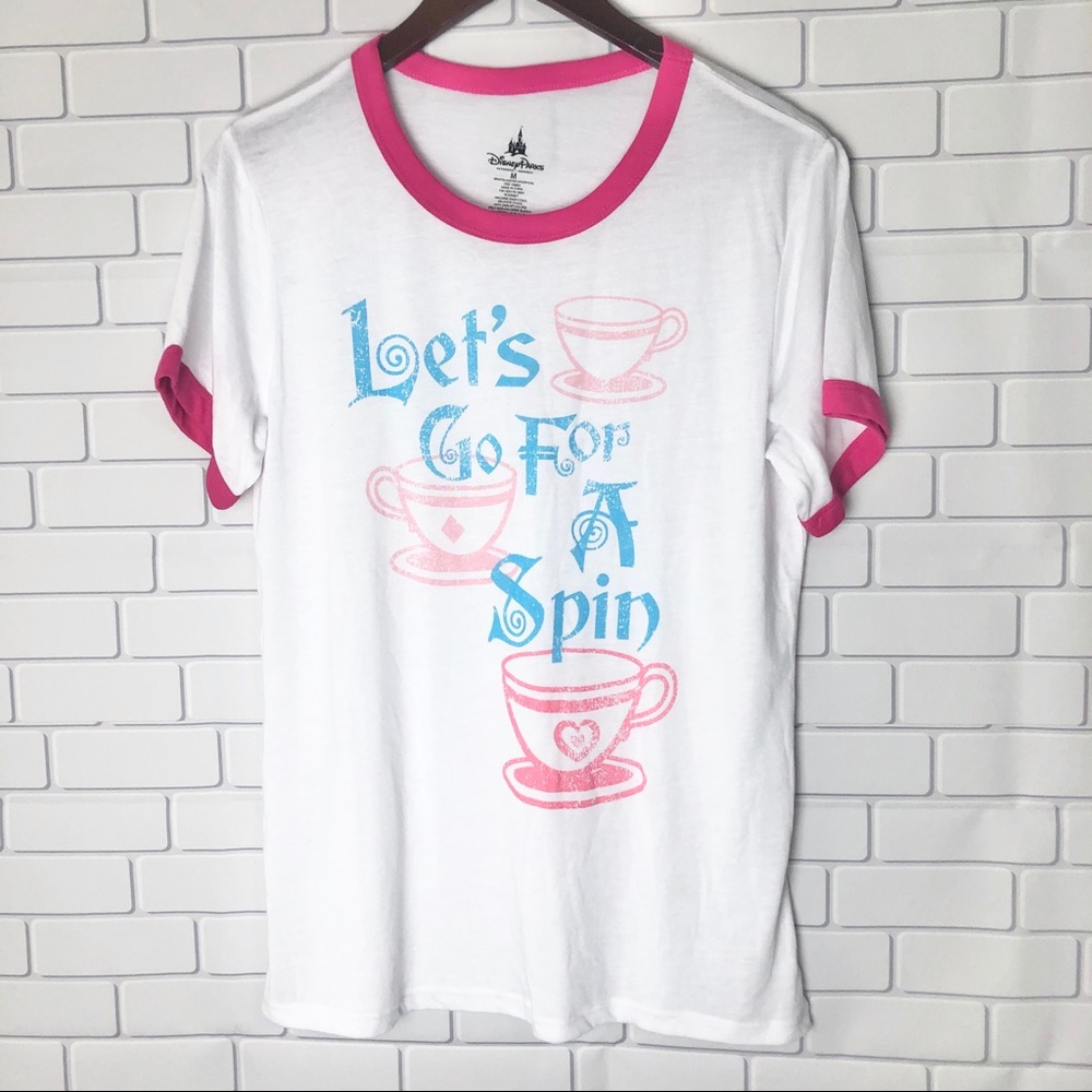 Disney Tea Cup Lets Go For A Spin Graphic Tee Size M